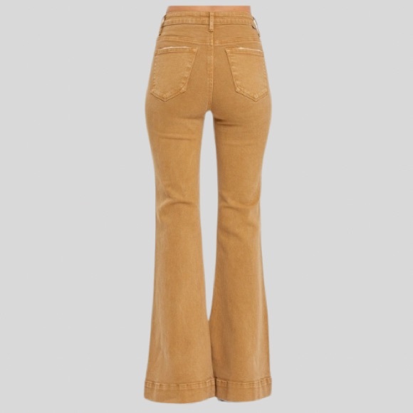 New Trending High Rise Patch Pocket Bell Bottom Flare
Jeans in Mocha - Picture 6 of 6